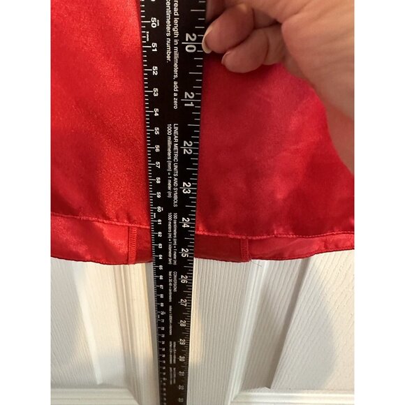 Vintage 90s Gold Label Victoria Secret Satin Red Silky Sleepshirt Nightshirt S - Picture 6 of 9